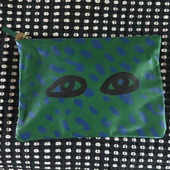 Clare V Green and Blue Clutch Elegant Minimalist Design - Picture 1 of 11
